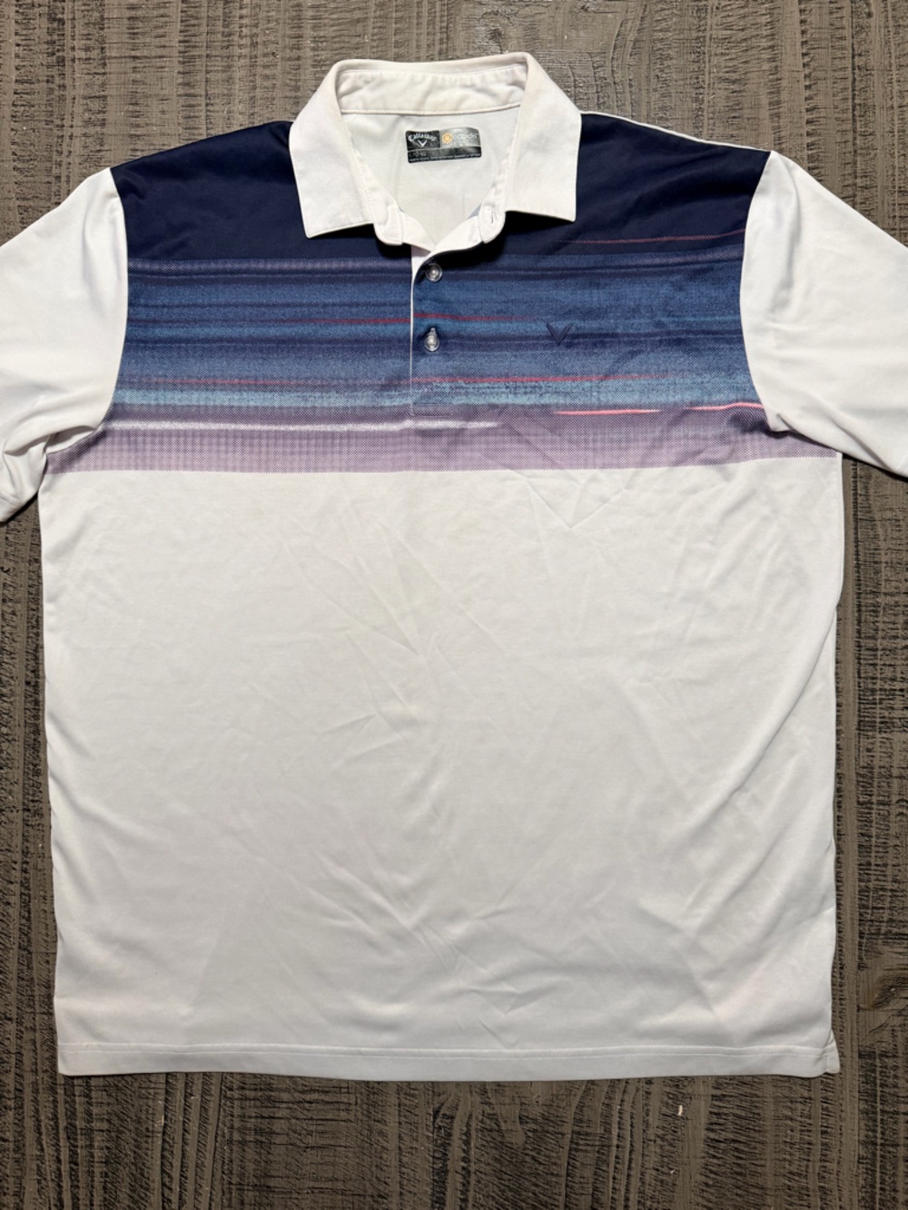 Callaway White Sheet with Blue and Purple Striped Accent